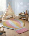 Whimsy Wonders Wool Collection Area Rug -  Oasis Square Multi  lifestyle 4