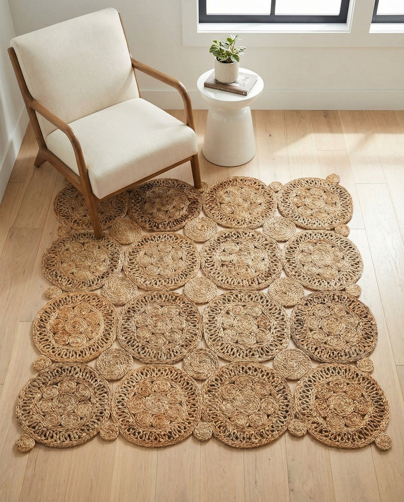 Woven Seaside Jute Collection Area Rug - Whittaker Square Natural  lifestyle 72