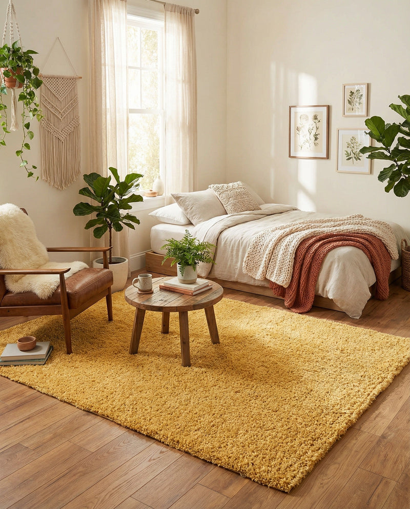 Alpine Plush Collection Area Rug - Verbier Rectangle Yellow  lifestyle 51