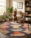 Colorburst Oasis Collection Area Rug -  Mirage Round Multi  lifestyle 68