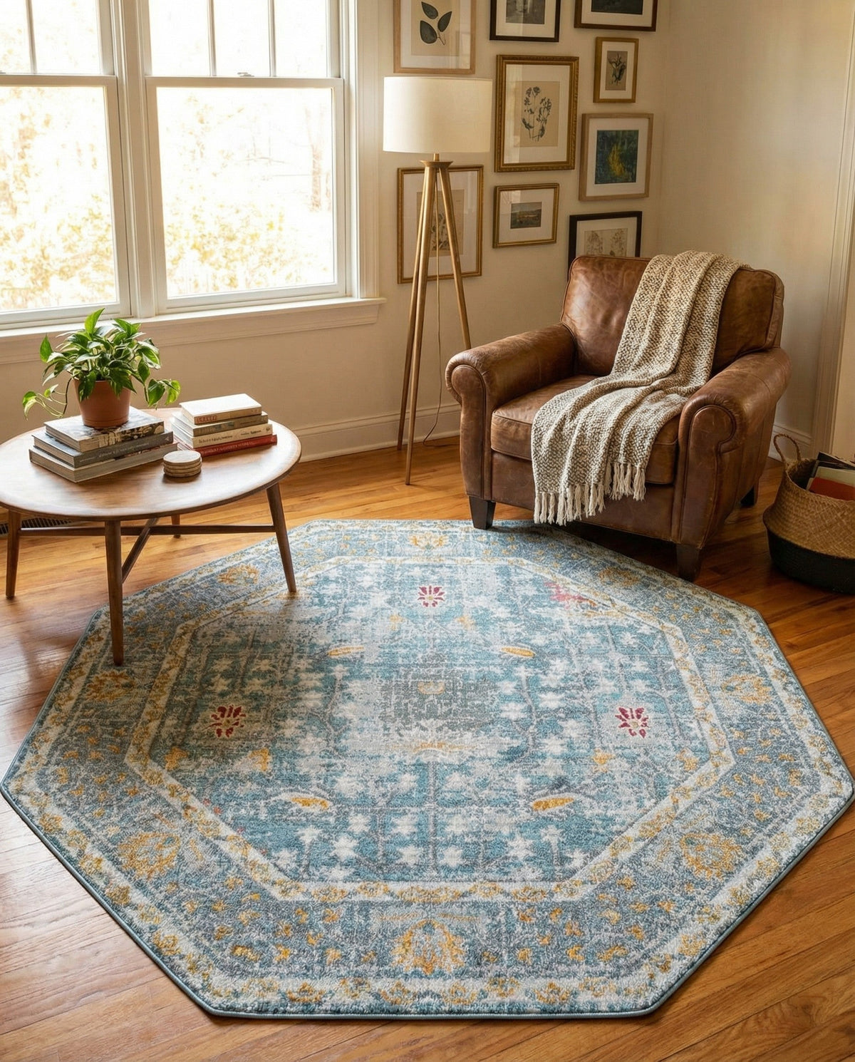 Arcadia Rugs Collection Area Rug -  Olympus Octagon Blue  lifestyle 144