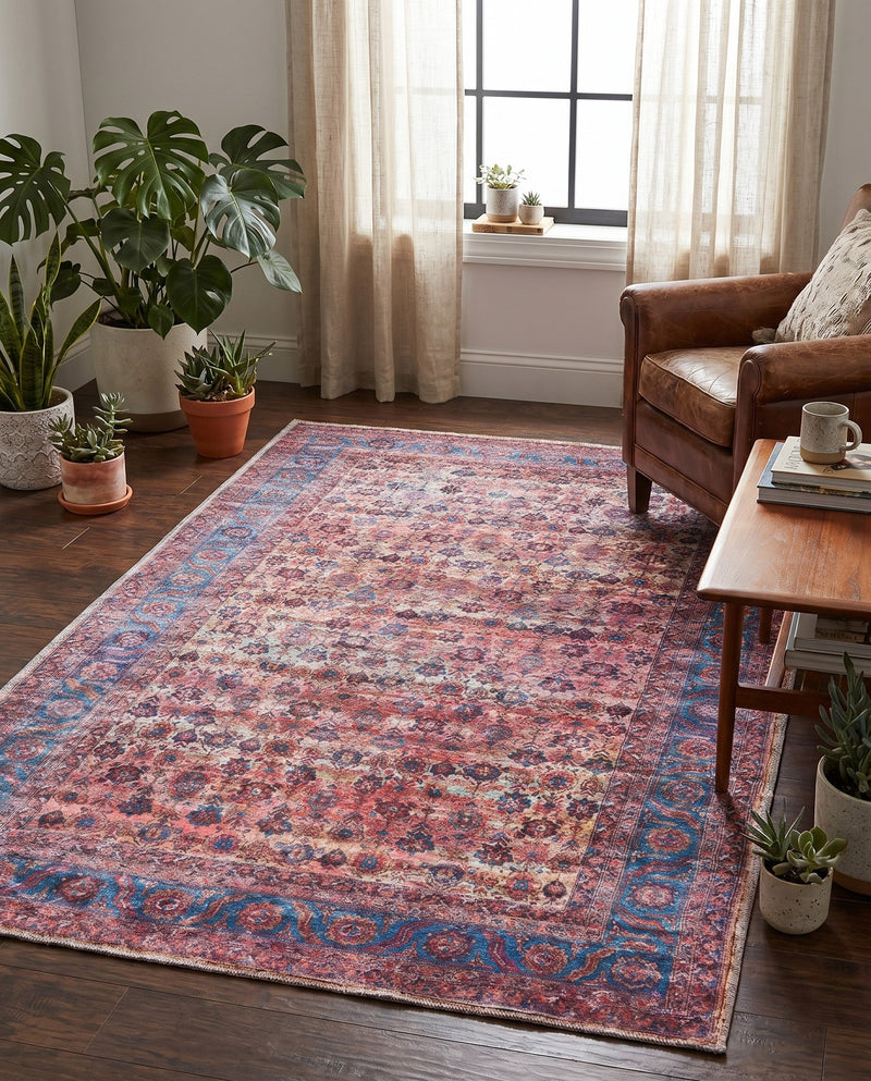 Zahara Oasis Collection Area Rug -  Meknes Rectangle Antique Pink  lifestyle 26