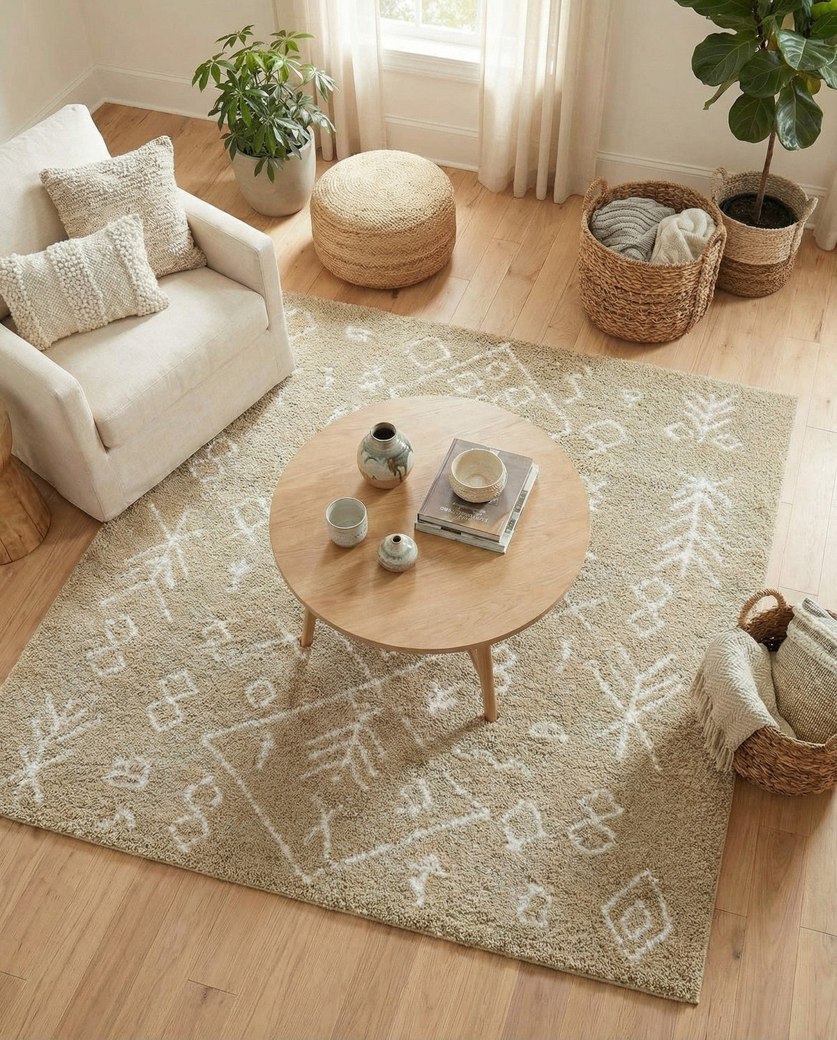 Casablanca Comfort Collection Area Rug - Sahara Square Taupe  lifestyle 127
