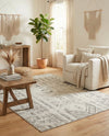 Brighton Stripes Collection Area Rug - Sussex (Ivory and Gray) Rectangle Ivory and Gray  lifestyle 9