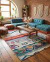 Colorburst Oasis Collection Area Rug -  Lagoon Rectangle Multi  lifestyle 27