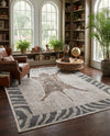 Savannah Sojourn Collection Area Rug -  Masai Rectangle Gray and Ivory  lifestyle 15