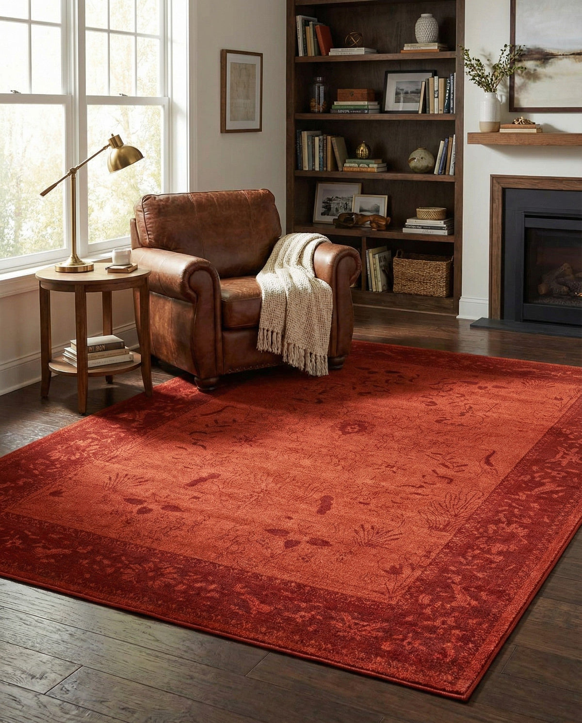 Horizon Collection Area Rug -  Apex (Rust Red) Rectangle Rust Red  lifestyle 24