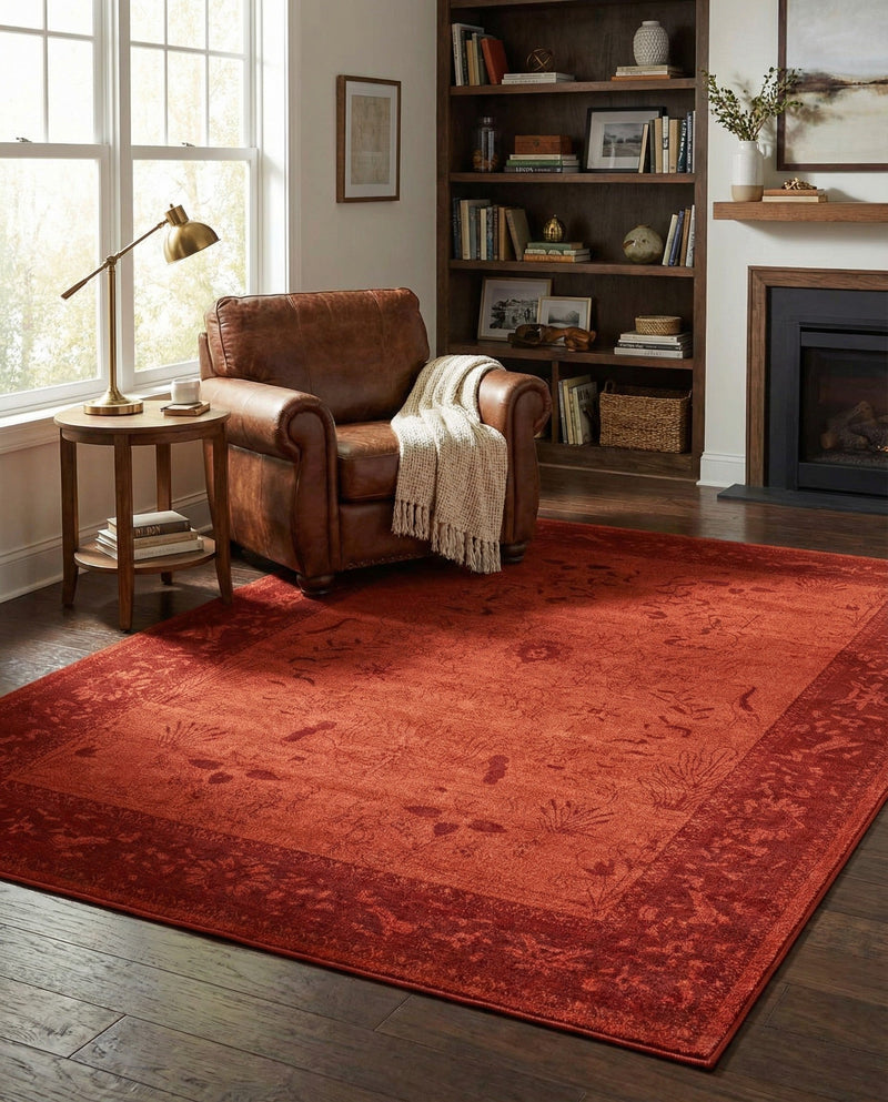 Horizon Collection Area Rug -  Apex (Rust Red) Rectangle Rust Red  lifestyle 24