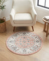 Adriana Terrace Collection Area Rug -  Positano (Rose) Round Rose  lifestyle 63