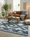 Sahara Chic Collection Area Rug -  Fez Rectangle Blue  lifestyle 41