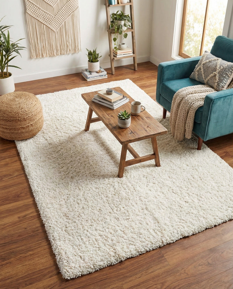 Plush Oasis Collection Area Rug - Serenity (Snow White) Rectangle Snow White  lifestyle 29