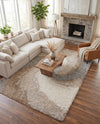 Cozy Haven Shag Collection Area Rug -  Oasis Rectangle Khaki  lifestyle 36