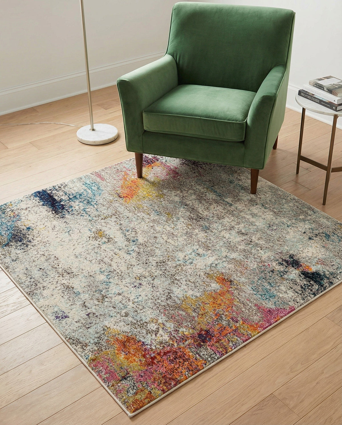 Chromatic Oasis Collection Area Rug -  Azure Square Beige  lifestyle 89