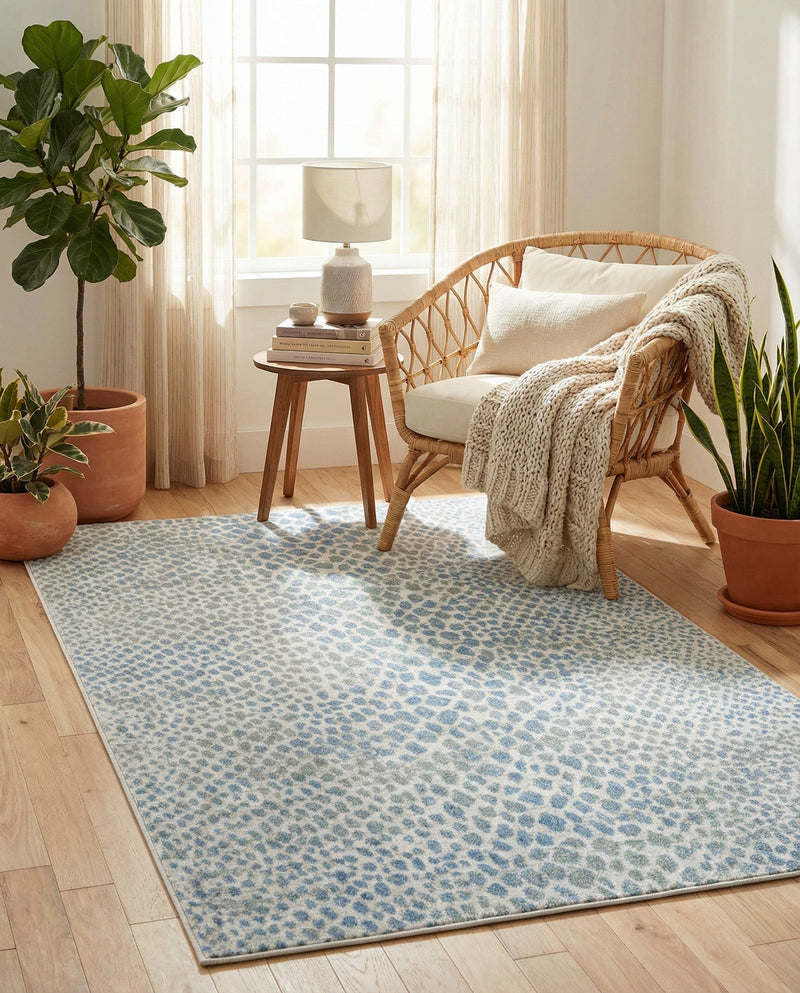 Aegean Elegance Washables Collection Area Rug -  Mykonos Rectangle Ivory Blue  lifestyle 20