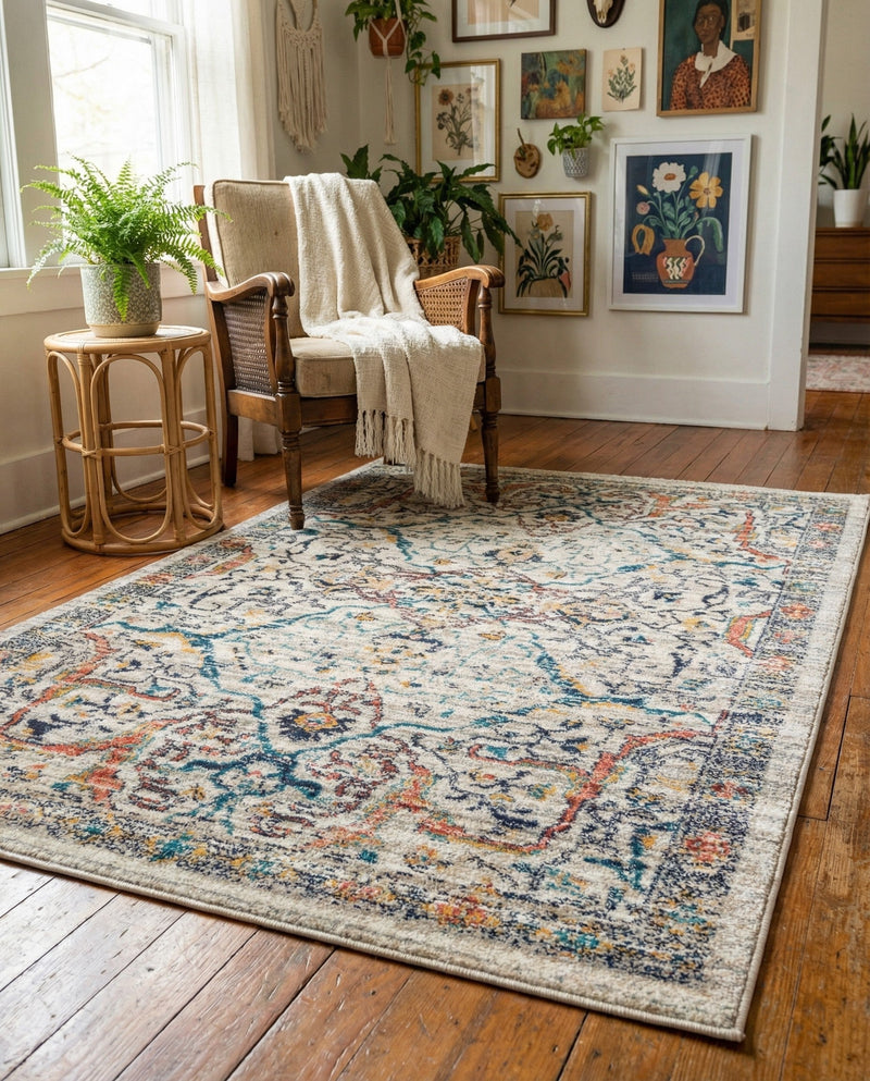 Seville Stripes Collection Area Rug -  Malaga (Ivory) Rectangle Ivory  lifestyle 20