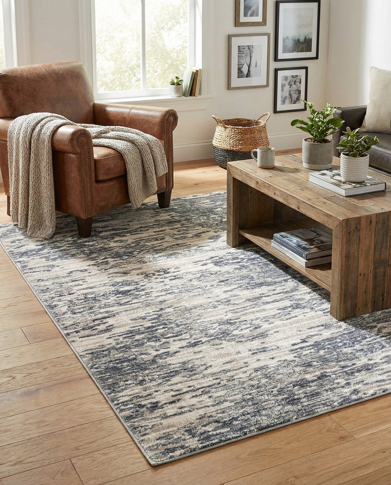 Serenity Sands Collection Area Rug - Dunescape Rectangle Gray  lifestyle 28