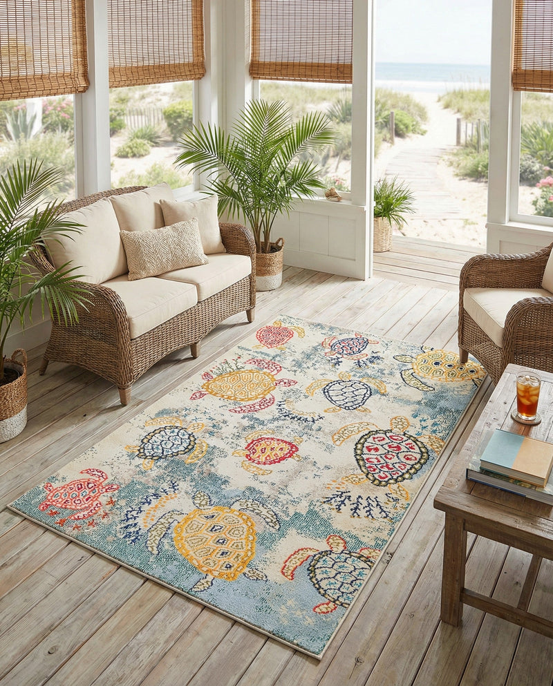Sorrento Shores Collection Area Rug -  Massa Rectangle Beige  lifestyle 24