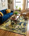 Riviera Elegance Collection Area Rug -  Menton (Navy Blue) Rectangle Navy Blue  lifestyle 22