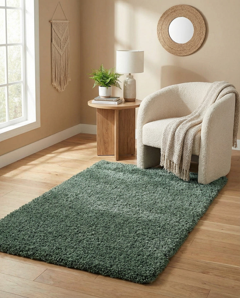 Eternal Plush Oasis Collection Area Rug -  Tranquility (Forest Green) Rectangle Forest Green  lifestyle 30