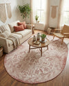 Tribal Terrace Treasures Collection Area Rug - Mayan Marina (Rust Red) Oval Rust Red  lifestyle 30