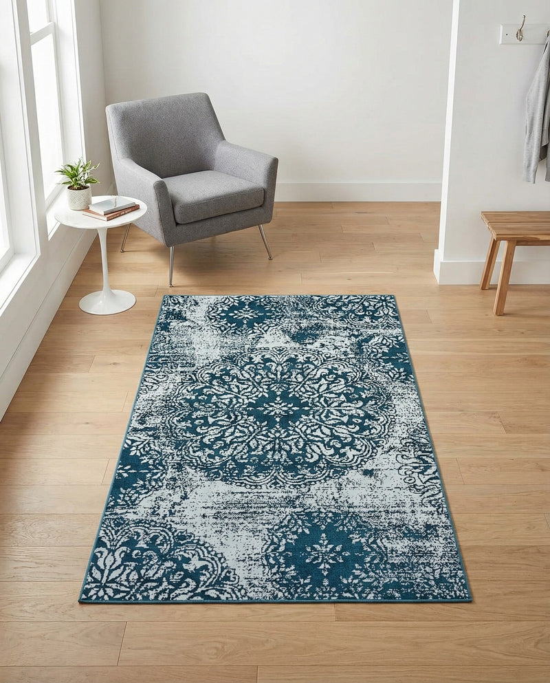 Riviera Elegance Collection Area Rug -  Monaco (Blue) Rectangle Blue  lifestyle 17