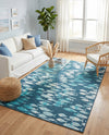 Seaside Haven Rugs Collection Area Rug -  Wavecrest Rectangle Blue  lifestyle 7