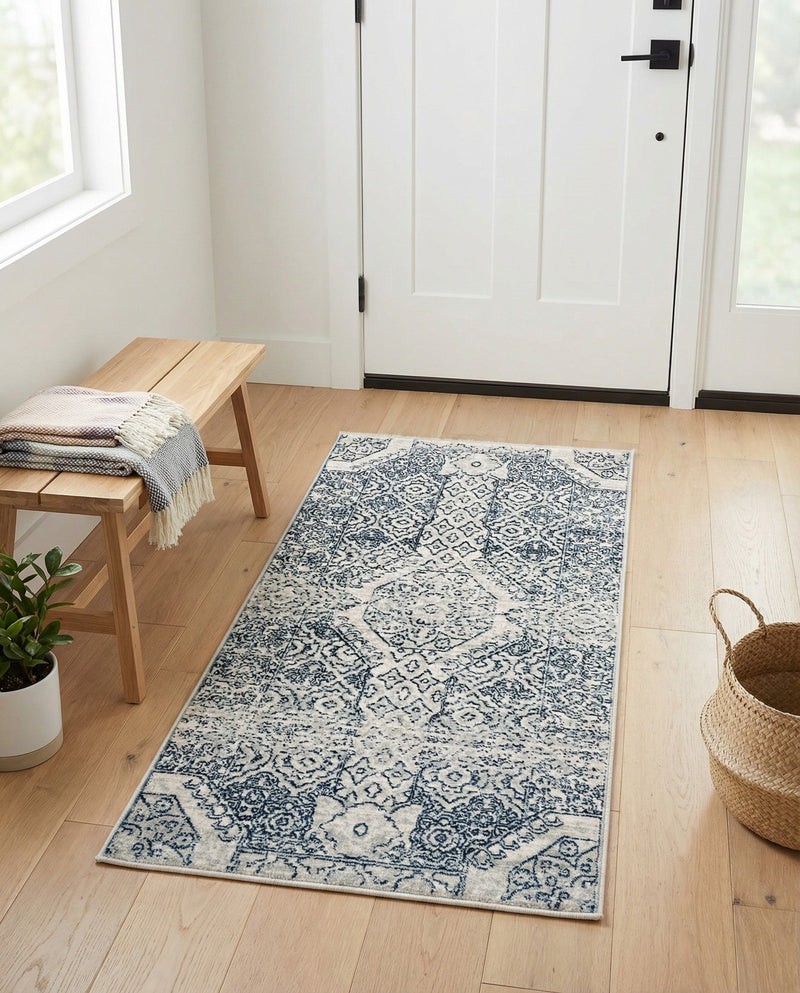 Coastal Haven Collection Area Rug -  Shoreline Runner Gray  lifestyle 78