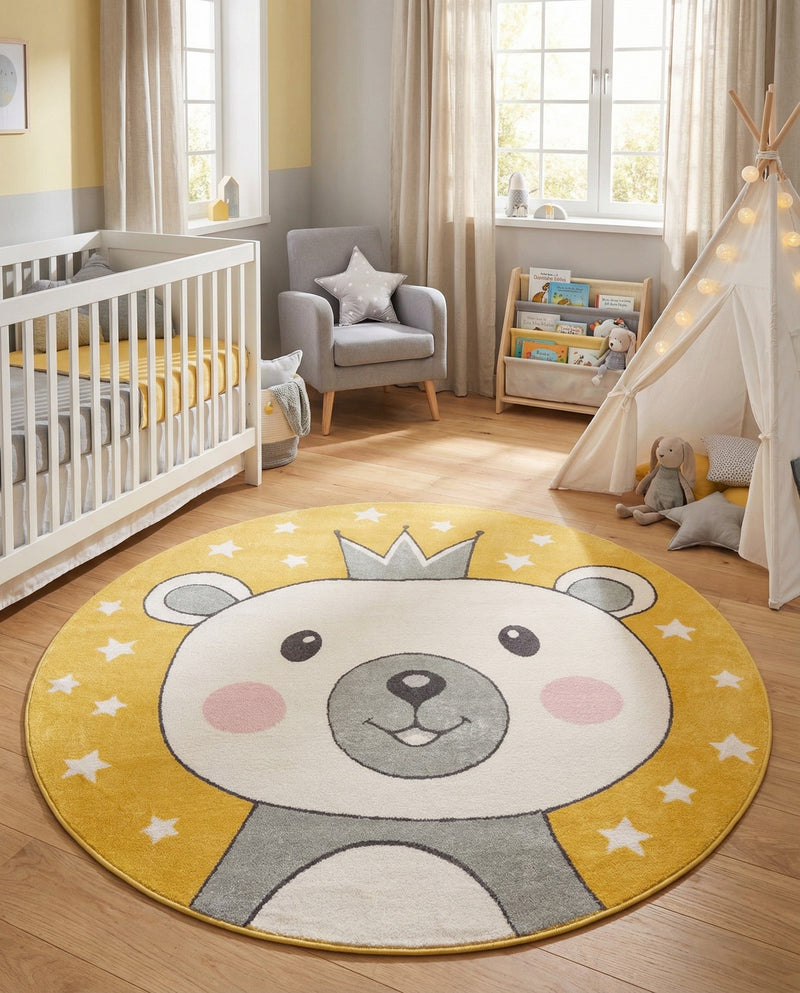 Wonder Tykes Collection Area Rug -  Enchant Round Yellow  lifestyle 10