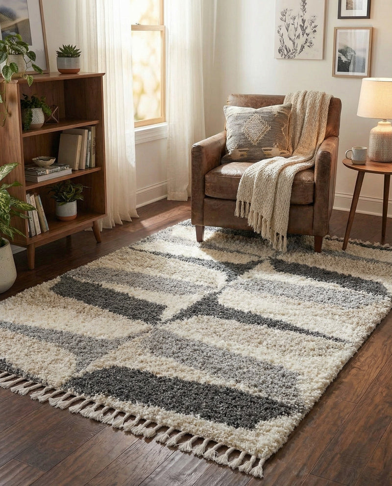 Cozy Cove Shag Collection Area Rug -  Tidewater Rectangle Gray  lifestyle 23
