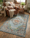 Savannah Soiree Collection Area Rug - Serengeti (Blue) Rectangle Blue  lifestyle 5