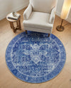 Heritage Elegance Collection Area Rug -  Windsor (Navy Blue) Round Navy Blue  lifestyle 43