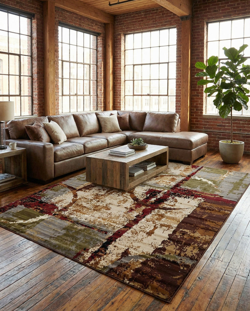 Bistro Lounge Collection Area Rug -  FlatWhite Rectangle Multi  lifestyle 20