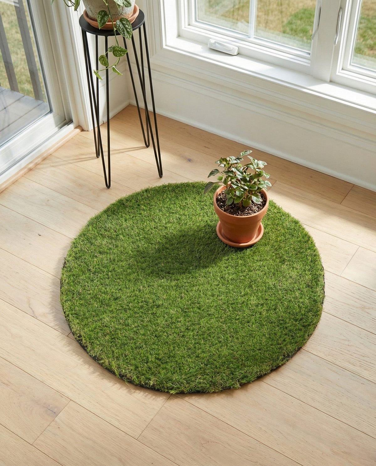 Meadow Retreat Collection Area Rug - Glen Round Green  lifestyle 105