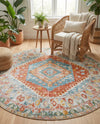 Arcadia Rugs Collection Area Rug -  Xanadu Round Salmon  lifestyle 62