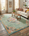 Brighton Terrace Collection Area Rug - Hove (Green) Rectangle Green  lifestyle 24