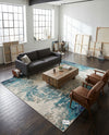 Colorburst Oasis Collection Area Rug -  Tropic Rectangle Blue  lifestyle 5