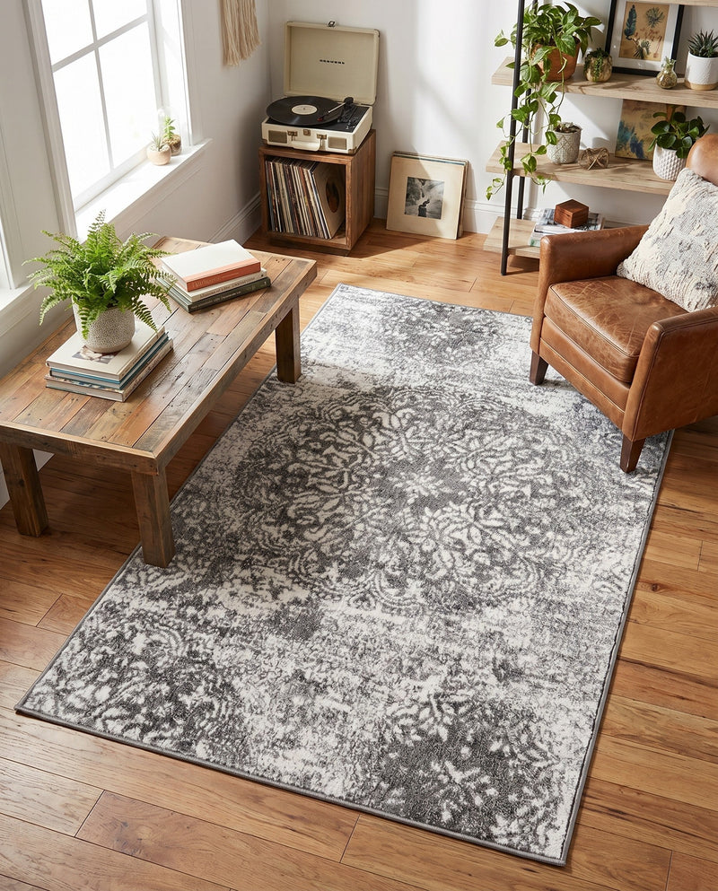 Riviera Elegance Collection Area Rug -  Monaco (Gray) Rectangle Gray  lifestyle 19