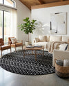 Marrakech Lattice Collection Area Rug - Medina (Black) Round Black  lifestyle 28