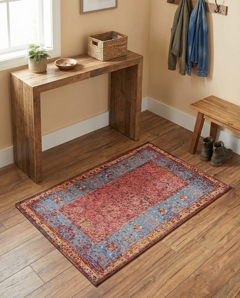 Patio Heritage Collection Area Rug -  Serenity Rectangle Vintage Salmon Coral  lifestyle 13