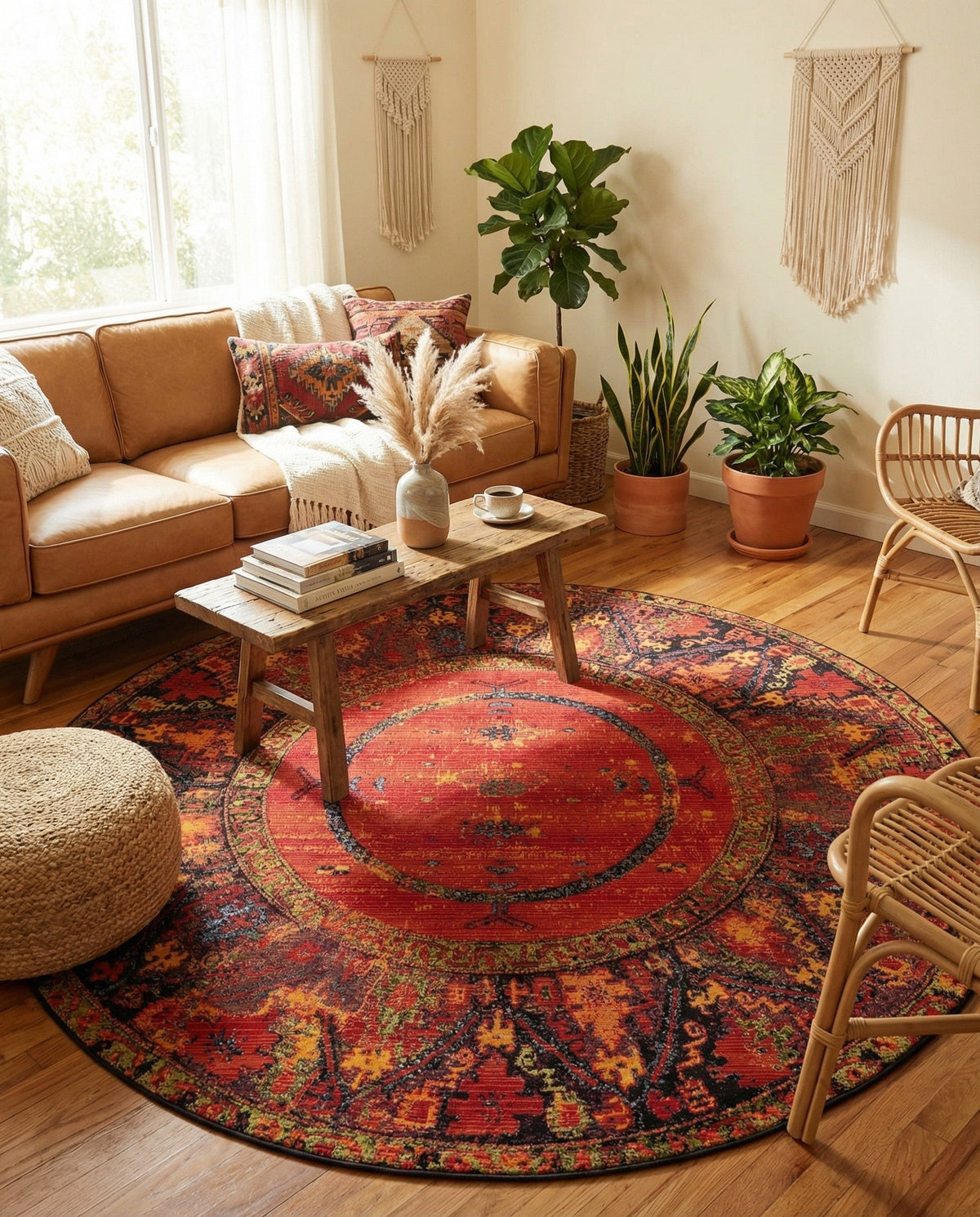 Safari Escape Rugs Collection Area Rug - Serengeti Round Multi  lifestyle 141