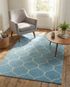 Trellis Mosaic Collection Area Rug -  Pergolatown (Light Blue) Rectangle Light Blue  lifestyle 12