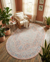 Savannah Series Collection Area Rug - Charleston (Powder Pink) Oval Powder Pink  lifestyle 66