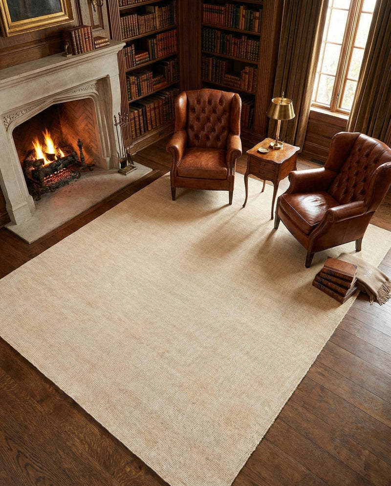 Berkshire Estate Collection Area Rug - Windsor (Oat Beige) Rectangle Oat Beige  lifestyle 9