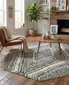 Marrakech Mosaic Collection Area Rug -  Medina Octagon Black and White  lifestyle 53