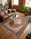 Caribbean Breeze Collection Area Rug -  Vieques Rectangle Rust Red  lifestyle 40