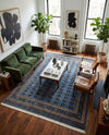 Samarkand Elegance Collection Area Rug -  Margilan (Blue) Rectangle Blue  lifestyle 12