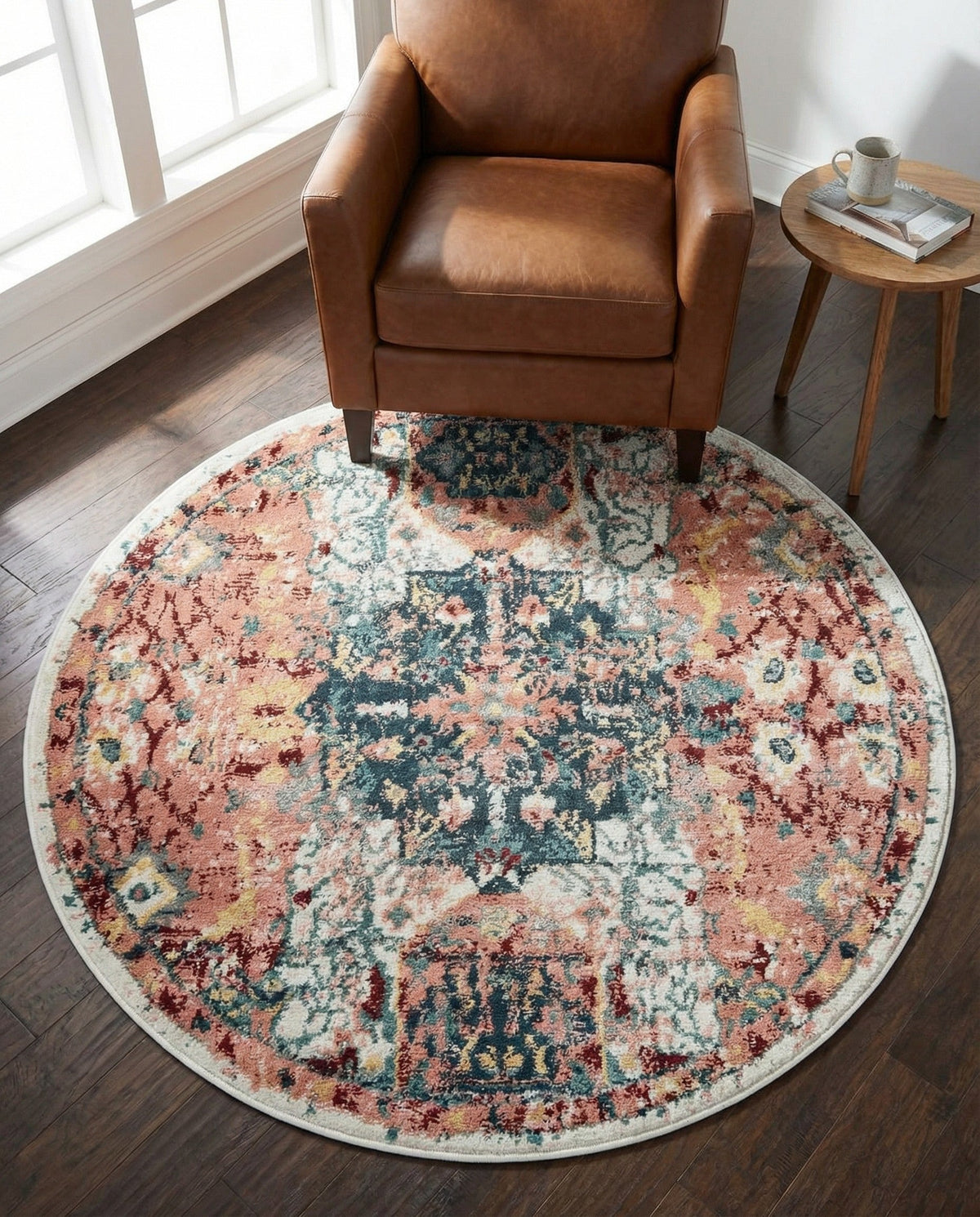 Savannah Elegance Collection Area Rug -  Azalea Round Pink  lifestyle 168