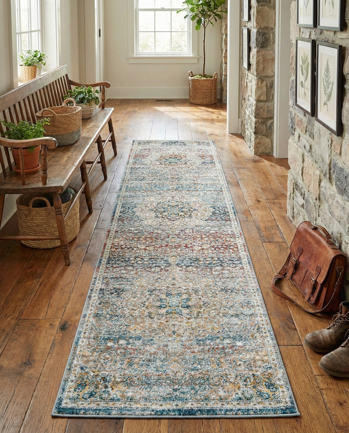 Coastal Haven Collection Area Rug - Seabreeze (Multi) Runner Multi  lifestyle 85