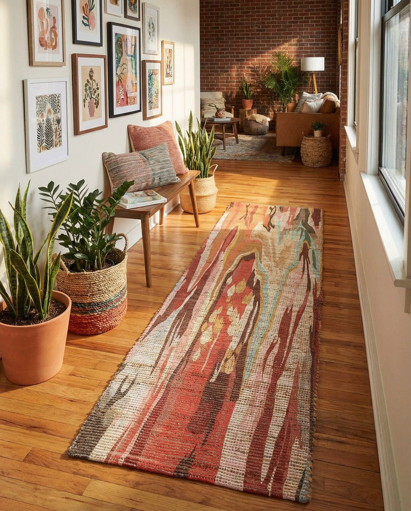 Savannah Threads Collection Area Rug -  Taklamakan Runner Multi  lifestyle 47
