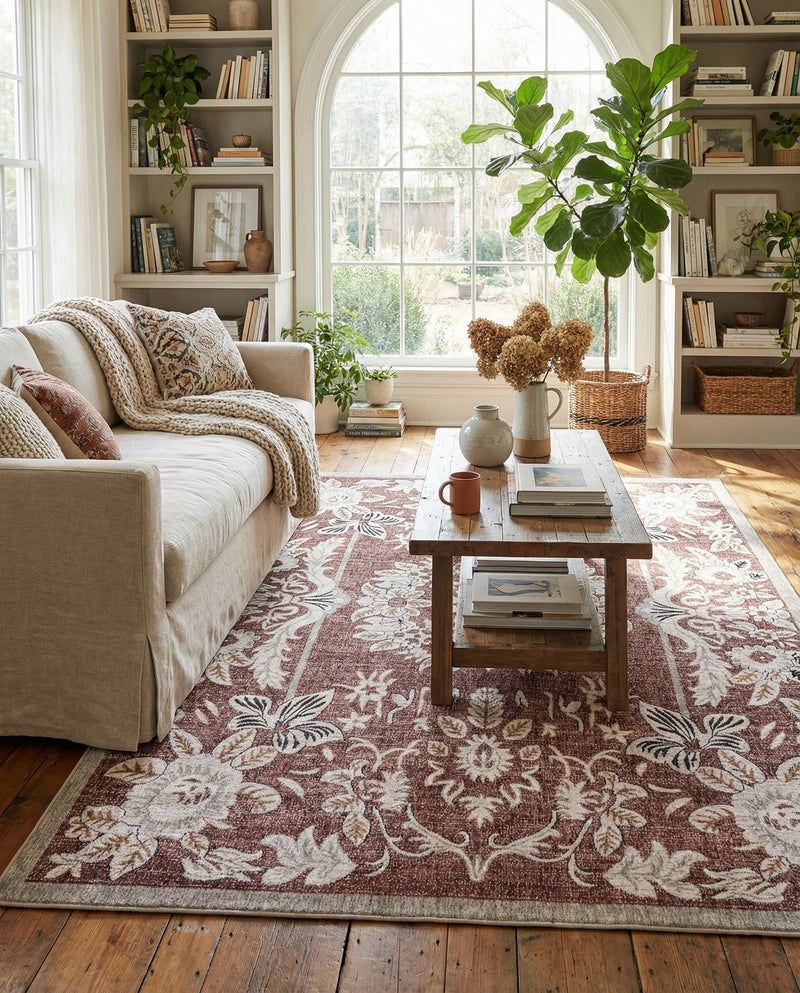 Heritage Harbor Collection Area Rug -  Seabreeze Rectangle Dusty Rose  lifestyle 40